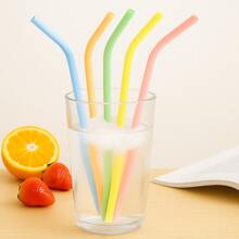 MYLOLF 4/6/12 piezas Pajitas de silicona reutilizables - Con cepillo de limpieza gratis, Set de pajitas de silicona, portátil, pajitas flexibles reutilizables, resistentes al calor y al desgaste para botellas de agua, té, bebidas, adecuadas para picnic, camping, fiestas