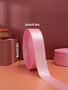 1 Roll 2/4cm X 8.66 Inch Pink Satin Ribbon, Baking, Cake And Wedding Decoration Gift Wrapping Ribbon, Cake Tying Bow - Baby Pink - View 11
