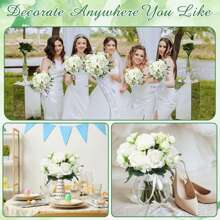 2 Ramos de peonías artificiales de seda, ramos de flores de peonías falsas, floreros decorativos con imitaciones de flores de peonía, decoraciones florales, mesas de bodas y fiestas, adecuadas para los expositores de flores del centro de bodas de nuestra tienda, decoración del hogar para el Día de San Valentín