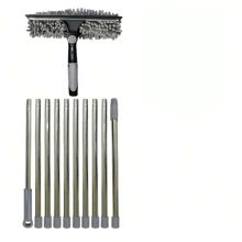 1pc Heavy-Duty Window Cleaning Brush & Squeegee – Extendable Stainless Steel Handle,Reusable Squeegee Brush, Suitable For Outdoor And Glass Cleaning, Includes Multiple Components And Machine Washable Chenille Fabric, Brush Cleaning Tools