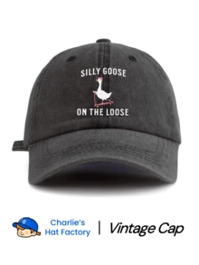 1 件 SILLY GOOSE ON THE LOOSE 印花水洗棒球帽，经典休闲时尚复古柔软吸汗带可调节尺寸轻便百搭复古老爹帽，适合户外运动日常穿着派对度假送给家人和朋友的完美礼物 - Silly Goose On The Loose - 查看 9