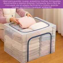 Kit 2 Caixas Organizadoras Multiuso com Zíper para Roupas Toalhas Roupa de Cama Saco Organizador Cobertor Casacos