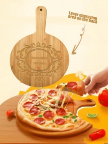 1 Stück Bambus Pizza Brett, Schneidebrett, Baby Lebensmittel Schneidebrett, Steak Brett, Salatplatte, Sandwich Platte, Pastaschale, individualisierter Text und Muster, verschiedene Spezifikationen erhältlich, wasserdicht und feuchtigkeitsbeständig