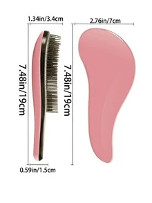 Este peine de gran tamaño está hecho con una exquisita artesanía de enchapado y tiene una función de masaje del cuero cabelludo. Adecuado tanto para el cabello seco como húmedo, ayuda a desenredar el cabello y evitar nudos. Fácil de llevar, adecuado para todas las estaciones. Accesorios de belleza para el cabello para el hogar - Rosa - Ver 22