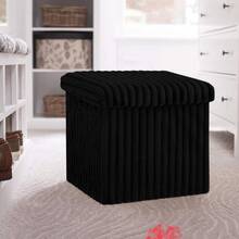 Foldable Storage Boxes With Lid 38x38x38cm & 76x35x35cm Organiser For Home Storage Solutions - Black - View 9