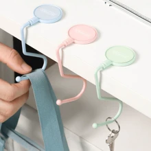 1pc Morandi Color Desktop Hook, Backpack Hook, No Adhesive Required, Rotatable, Exquisite Hook, Fashionable Desktop Hook, No Drilling Required, Exquisite Gift, Convenient To Carry, Simple Hook, Office Supplies,School Supplies,Back To School