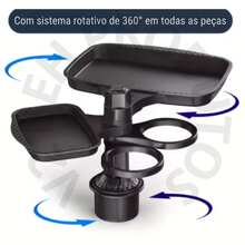 Cup Holder Can Bottle With Support Tray For Car Vehicles 360° Rotating Base - 黑色 - 查看 7