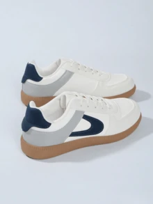 2026 New Women Flat Casual Sports Sneakers - Blue and White - View 1