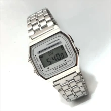 Relógio Led De Pulso Digital Masculino Feminino - Prata - Visão 2