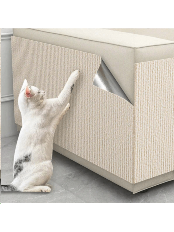 1pc Adhesive Cat Scratch Pad, Cat Scratching Post Carpet Cover Furniture Sofa Protector, Pet Toy Climbing Mat, Self-Adhesive Cat Scratch Board