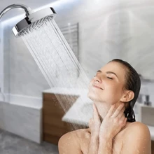 [High-Pressure Rainfall Shower Head] 6-Inch High-Pressure Rainfall Shower Head - Adjustable Angle, Chrome Finish, Wall/Ceiling Mount, Round Polished Bathroom Accessory