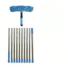 1pc Heavy-Duty Window Cleaning Brush & Squeegee – Extendable Stainless Steel Handle,Reusable Squeegee Brush, Suitable For Outdoor And Glass Cleaning, Includes Multiple Components And Machine Washable Chenille Fabric, Brush Cleaning Tools