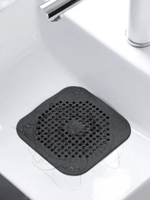1 pieza Cubierta de drenaje cuadrada de 5.11 pulgadas, filtro de drenaje de fregadero de cocina, bañera y ducha, atrapapelos para drenaje de piso de baño