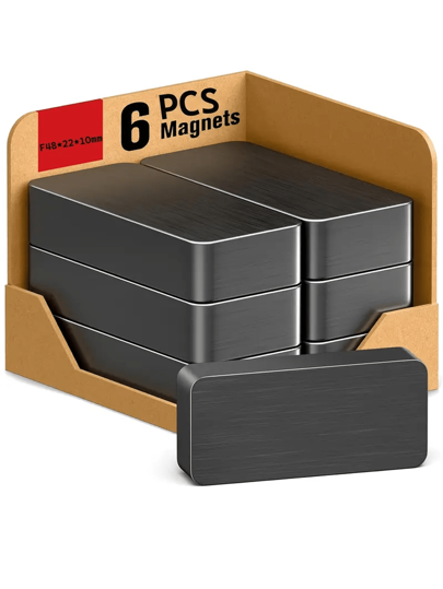 6 قطع من المغناطيسات الصناعية من البرانيت مقاس F48*22*10 ملم، مناسبة لأجزاء السماعات والسماعات الرأسية، تخزين أدوات المستودع، ملصقات الثلاجة، هدايا عيد الميلاد، ديكور هالوين، تجارب علمية في عيد الفصح