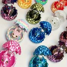 Juego decorativo compacto de 2 piezas con un dragón y un huevo 3D impresos, en opciones de varios colores, adecuado para exhibir en el escritorio de la oficina o el hogar, regalo ideal para Halloween, Navidad, Acción de Gracias y la vida diaria