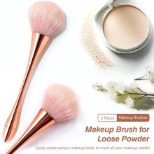 1 pieza Cepillo suave con forma de uña para quitar el polvo con un color holográfico aurora, cepillo de contorno de mango largo para rubor, cerdas suaves adecuado para polvos sueltos o compactos, brocha de maquillaje de fibra de bronce