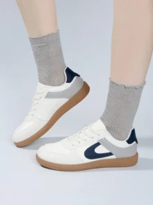 2026 New Women Flat Casual Sports Sneakers - Blue and White - View 8