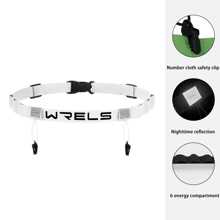 WRELS 1pc Marathon Belt Race Number Band - Lightweight, Free, Convenient, Adjustable Size And Reflective Design - No Pressure For Running At Night, Suitable For Running, Cycling, Triathlon, Marathon