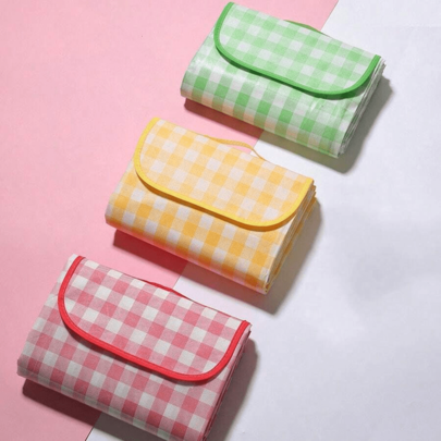 2pcs Waterproof Thick Portable Picnic Mat, Outdoor Camping Ground Mat, Beach Moisture-Proof Mat, Portable Picnic Bag For Camping Outdoors Summertime