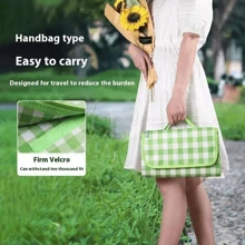 2pcs Waterproof Thick Portable Picnic Mat, Outdoor Camping Ground Mat, Beach Moisture-Proof Mat, Portable Picnic Bag For Camping Outdoors Summertime