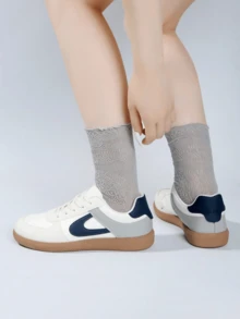 2026 New Women Flat Casual Sports Sneakers - Blue and White - View 7