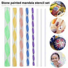 Outil de peinture de points mandala, ensemble de peinture de roches, pinceau à points, modèle de pigment, pinceau de trait, fournitures d'art, fournitures scolaires, rentrée scolaire