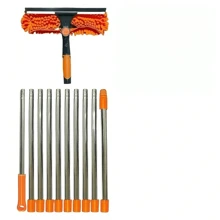1pc Heavy-Duty Window Cleaning Brush & Squeegee – Extendable Stainless Steel Handle,Reusable Squeegee Brush, Suitable For Outdoor And Glass Cleaning, Includes Multiple Components And Machine Washable Chenille Fabric, Brush Cleaning Tools