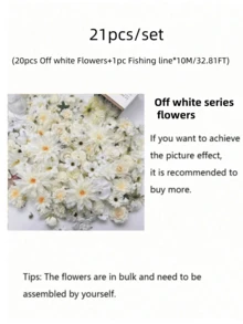 21pcs/Set Suspended Flower DIY Flower Curtain,DIY Wedding Arch,Artificial Flower Door Curtains,Spring Decoration Petals,Simulation Flower Pendant Ornaments Wedding Room Layout Mother's Day Graduation,Banquet, Date, Party,Wedding,Exquisite,Banquet,Flower - 彩色 - 查看 14