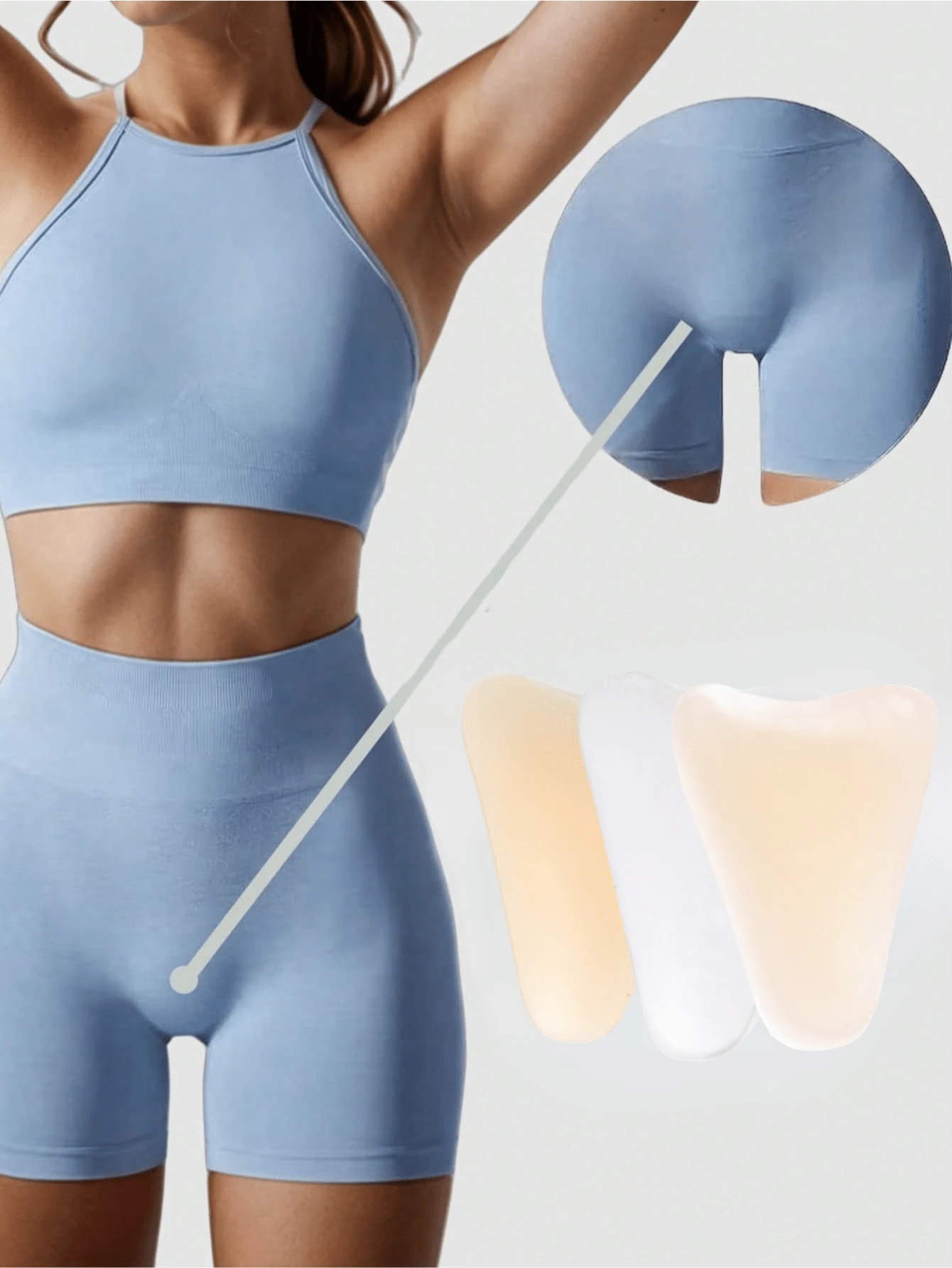 3片装硅胶隐形可重复使用乳贴 - 透气女士内衣配饰乳贴 - 彩色 - 查看 1