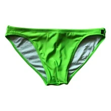 Men's Slim Swim Trunks 3cm Side Slip Bold Modern Diandrher Summer - Lime Green - View 2