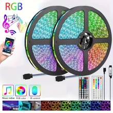 131FT/100FT/32.8FT LED Strip Lights, TV LED Backlight USB 5050 RGB Ribbon, Synchronous Color Changing LED Lights, Controlled By Black 44 Key Remote Control/White 44 Key Remote Control APP And Application Program, Can Follow Music To Change Light Colors, Home Decoration Night Lights, Bedrooms, Christmas Parties, Holiday Use For Room, Family Gathering Party Decoration