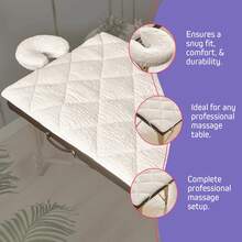 Double-Sided Massage Table Pad, Plush Fleece And Microfiber Cover, Soft Massage Bed Topper And Spa Cover, Ideal Table Accessories, 76"X34", White - White - View 5