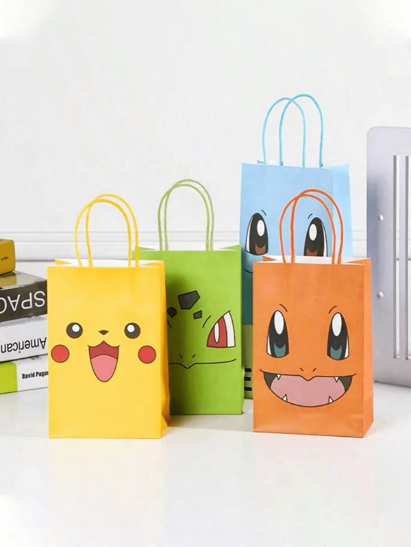 pokemon 1/4/8 Stücke Pokemon Pokémon Geschenktüten mit Pikachu und Spritze - Süße Partytüte für Geburtstage, Veranstaltungen und Feiern, perfekt für Fans und um jedem Anlass Spaß zu verleihen (einige Teile können zufällig sein)