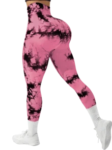 Set de 5 pantalones de yoga de cintura alta sin costuras para mujer, que realzan las caderas, versátiles para uso diario, casual, vacaciones y deportes, con diseño de teñido anudado para pri - Marrón Mocha - Ver 11