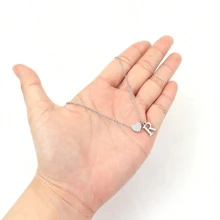 1pc Optional Letter Stainless Steel Heart Pendant Necklace Simple Temperament Classic Fashion Letter Customized Adjustable Chain Valentine's Day Gift/Birthday Gift/Anniversary Gift/Daily Wear