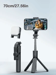 Bastone per selfie/treppiede retrattile da 170 cm/67 pollici con telecomando senza fili, compatibile con , telefoni Android, adatto per live streaming, vlog, riunioni di famiglia, feste di Natale, selfie portatili, attività all'aperto, interviste per vacanze estive, viaggi, attività all'aperto, live streaming