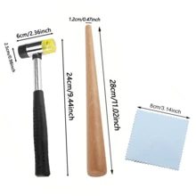珠宝商橡胶锤木槌配木戒指心轴尺寸调整器戒指整形器修理工具珠宝制作套件，DIY 是手工工艺品的好帮手，非常适合初学者和珠宝商，易于上手