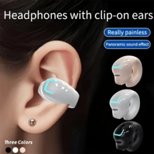 1 件全新夹式耳机：迷你无线耳塞，45mAh 电池续航时间，通用手机控制和语音降噪功能，适合运动且兼容所有智能手机