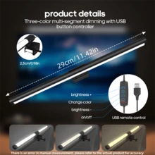 1pc LED Dimming Screen Light Strip, Electronic Reading LED Work Light, Reading LED Task Light, USB Powered Dimmable Light Strip, 3 Adjustable Color Temperature, Space Saving Home Office Desk Lamp, Suitable For Computer Games/Work/Reading - USB - View 9