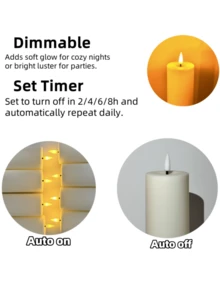 8/12 nến không ngọn lửa, đèn nến LED ngọn lửa nhấp nháy chân thực, dùng cho sinh nhật, giáng sinh, trang trí nhà cửa, quán bar, khách sạn, tiệc tùng, ngày lễ, đám cưới hoặc các dịp khác - trắng - Xem 6
