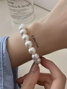 1 Peça Scrunchie de Cabelo com Pérola, Elástico de Cabelo Versátil Estilo Ballet, Suporte de Rabo de Cavalo, Elásticos de Cabelo, Fita de Borracha para Cabelo, Scrunchies, Corda de Cabelo Elástica, Bolinhas de Cabelo