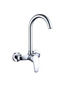 Wall Mounted Kitchen Mixer Tap Double Handle Kitchen Faucets Cold And Hot Water Tap 360 Rotation Sink Faucet Kitchen Accessories