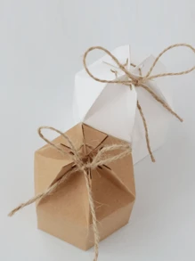 10pcs Hexagon Candy Gift Box, Mixed 2 Colors, 5pcs Each