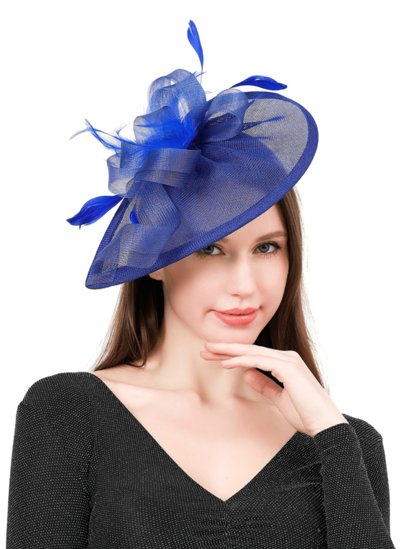 1pc Women's Headpiece - 50s & 60s Style Floral Mesh Ribbon Feather Headband With Clip, Elegant For Tea Party, Kentucky Derby Or Wedding, Special Occasion Hat | Vintage Style Hat | Feather Decorated Hat