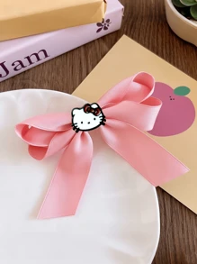 Sanrio 1pc/3pcs/5pcs Sanrio Hello Kitty Sweet And Chic Bowknot Hair Clips In Beige, Pink, And Black - Cute Fabric Hair Accessories For Women And Girls, Perfect For Casual Wear Or Vacation. They Belong To The Category Of Claw Clips, Hair Claws, And Hair Barrettes., Hair Slide, School Stuff