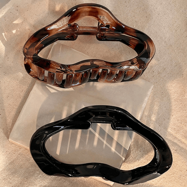 2 pièces Clips à cheveux de grande taille en plastique léger en forme de nuage 11 cm/4,33 pouces écaille de tortue et noir, élégants, simples et minimalistes, de couleur unie dégradée, convenant pour le quotidien, les sorties, les fêtes, les déplacements, les vacances, la coiffure, le maquillage, l'assortiment vestimentaire, l'école et l'université