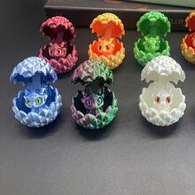 Juego decorativo compacto de 2 piezas con un dragón y un huevo 3D impresos, en opciones de varios colores, adecuado para exhibir en el escritorio de la oficina o el hogar, regalo ideal para Halloween, Navidad, Acción de Gracias y la vida diaria