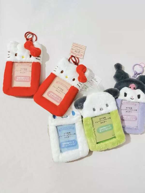 Sanrio Sanrio Plush Card Holder Kuromi Hello Kitty Cute Bus Card Bank ID Card Protective Melody Cinnamoroll Pochacco Display Sleeves Bag Pendant For Party Gifts