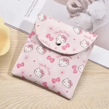 Sanrio Sanrio Hello Kitty Bolsa para armazenamento de absorventes internos, bolsa para guardanapos, bolsa para cosméticos, bolsa de armazenamento multifuncional à prova d'água, bolsa de maquiagem, material escolar de viagem, itens essenciais para viagem, bolsa de maquiagem, itens essenciais para o feriado, bolsas de maquiagem, organizador de maquiagem, presentes para mulheres, estampa de leopardo, salsicha, cachorro, para o feriado de inverno