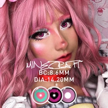 Lalens Lentes de contacto de color rosa en forma de corazón Lalens Sweet Heart, de uso semestral, para ojos marrones oscuros. Lentes de contacto de color azul natural, de uso semestral, para ojos marrones claros. Lentes de contacto de color gris, de uso diario, de 6 meses de duración, para embellecer los ojos. Dos piezas de lentes de contacto de color suaves en un solo paquete.